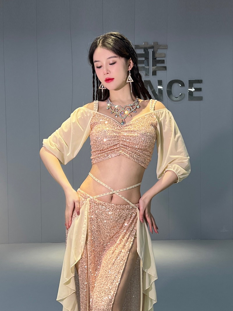 Set di costumi di danza del ventre, completo di gonna superiore, taglia ML XL, per donne adulte, spettacoli teatrali, abiti per la pratica personale