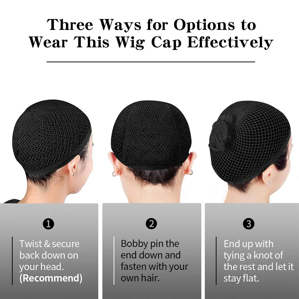 Black Closed-End Wig Base Cap - Multi-Purpose, Festival Costume Woven Liner Universal Wig Base Caps