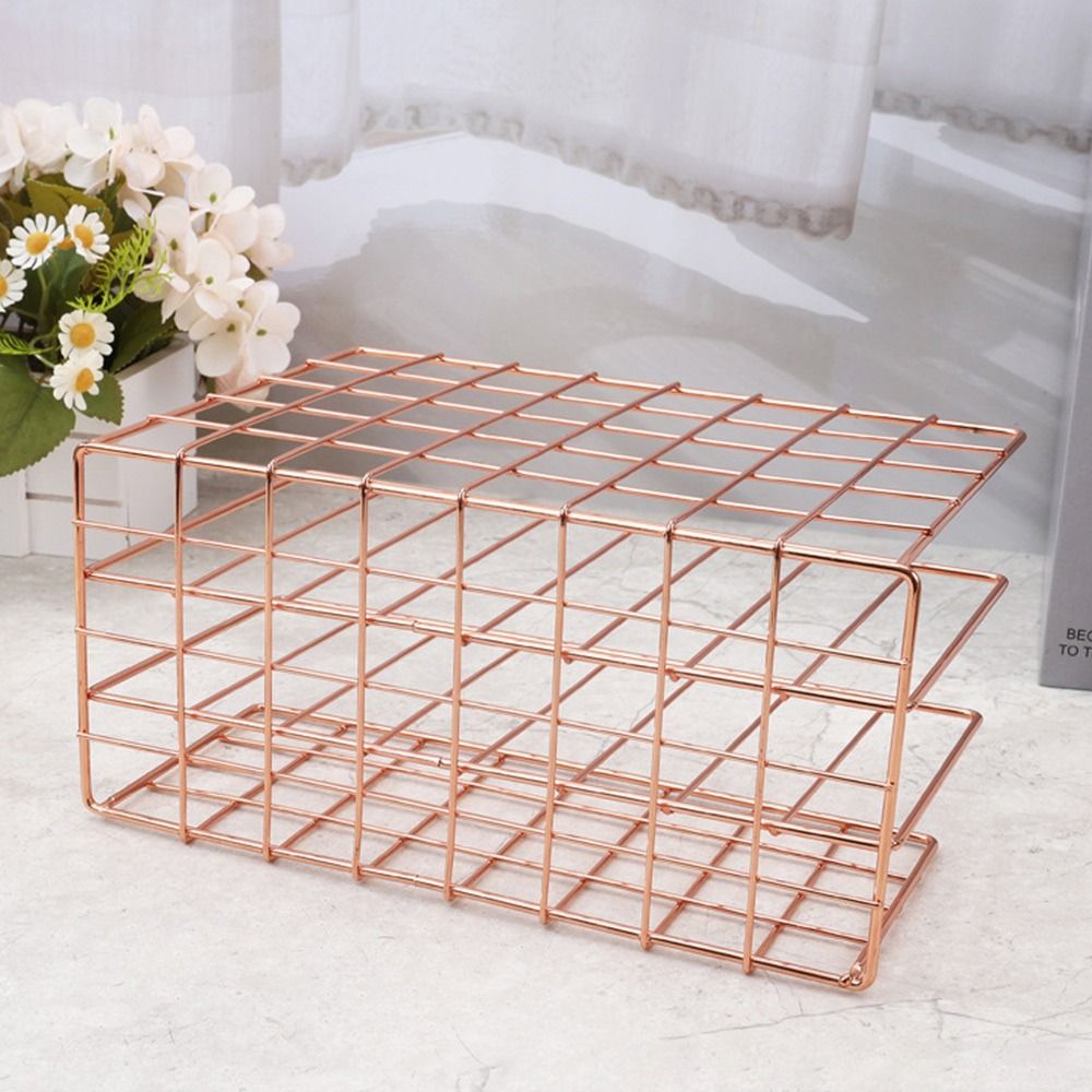 Multicolor Iron Bookshelf Multi-porpose 3 Compartments Magazine Organiser Shelf Hollow Iron Art Newspaper Storage Holder