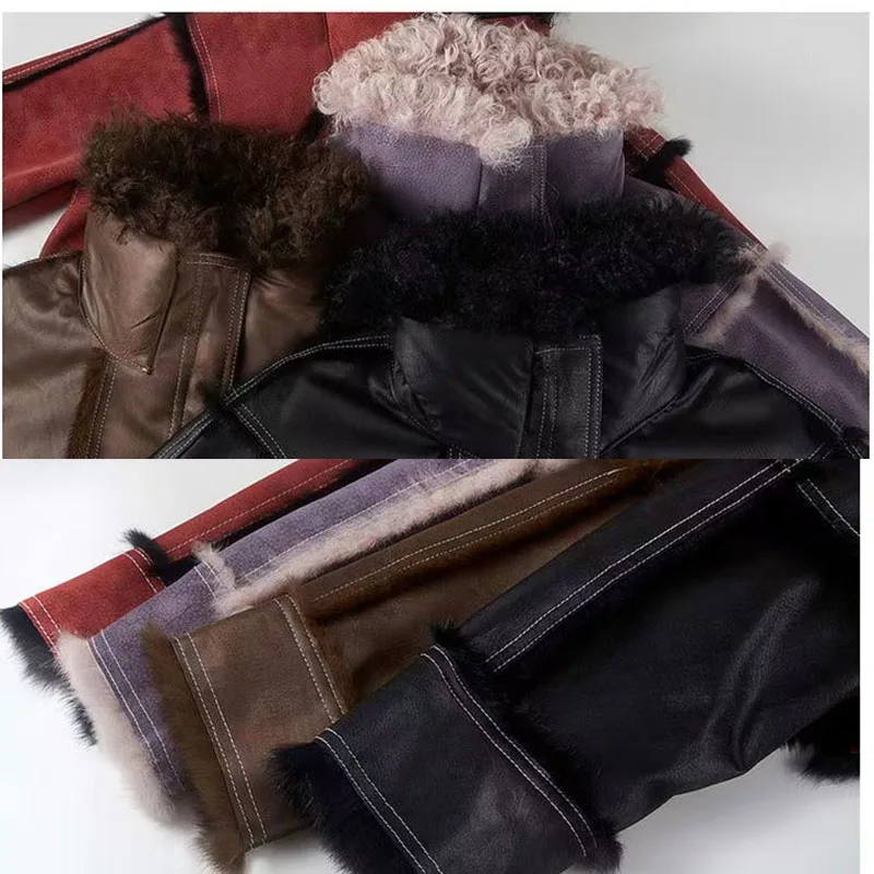 2024 ฤดูใบไม้ร่วงและฤดูหนาวขนสัตว์สั้นผู้หญิงSheepskin Jacketฟอกหนังนิ่มผ้าธรรมชาติ 100% กระต่ายขนสัตว์ซับผู้หญิงขนสัตว์