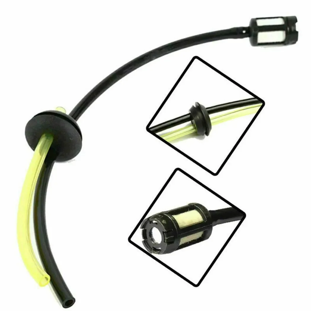 2 juegos de filtro de combustible, sello de manguera de combustible y bombillas de cebado para desbrozadora, recortadora de setos, herramientas eléctricas de jardín, accesorios de reparación