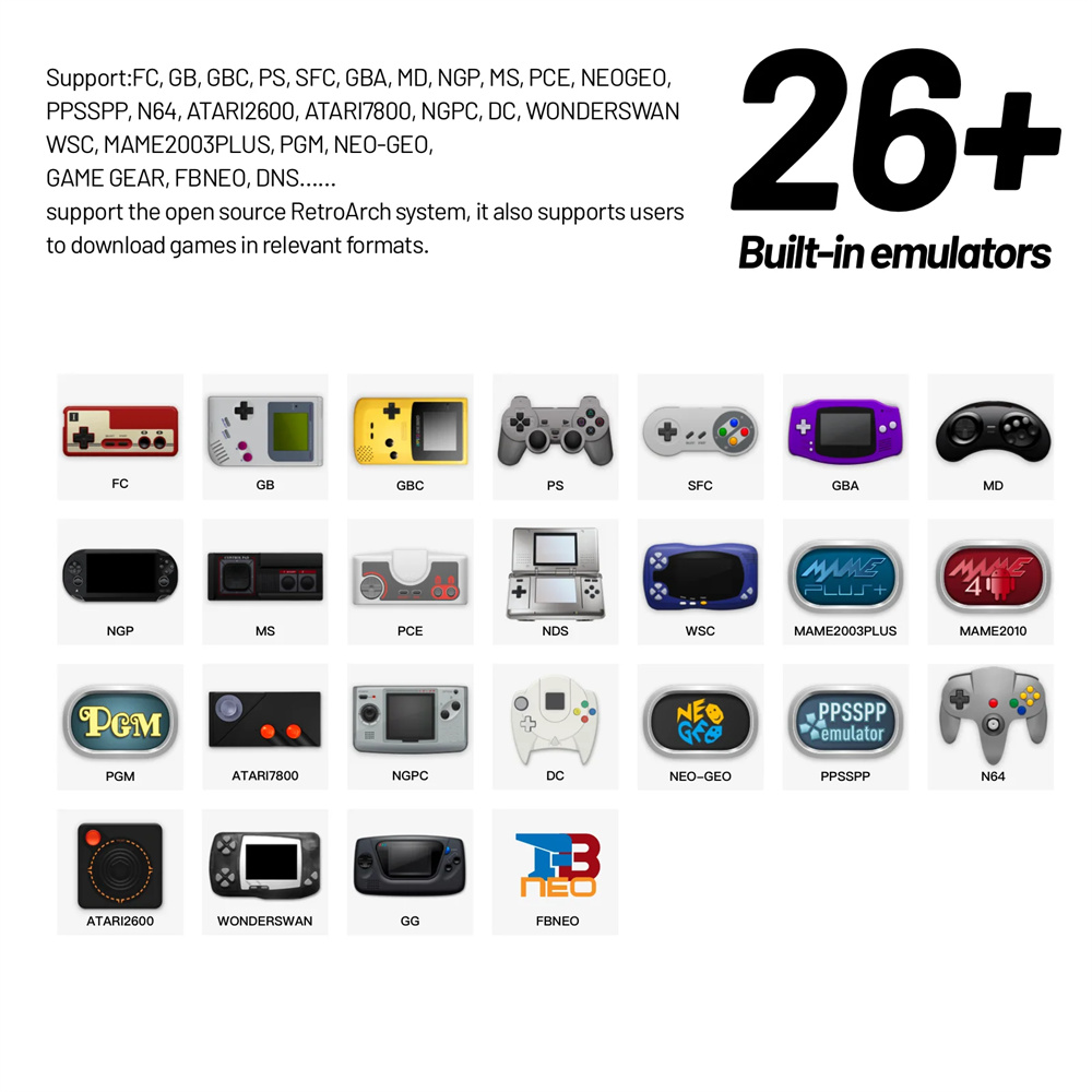Handheld Game Console Retro Video Game Trimui Smart Pro 4.96''IPS Screen Linux System Joystick RGB Lighting Smartpro 2024 New