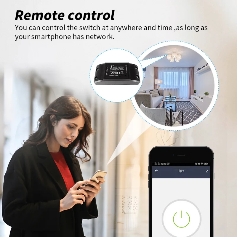 AXUS Tuya WiFi スマートスイッチアプリワイヤレスコントローラーユニバーサルブレーカータイマースマートライフワークライトスイッチ Alexa アクセサリー