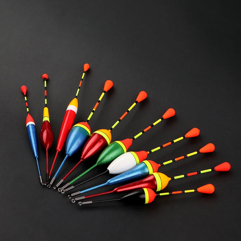 10 pçs conjunto de flutuadores de pesca bóia bobber vara de luz de pesca flutua flutuar mix tamanho cor bóia flutuante para acessórios de pesca