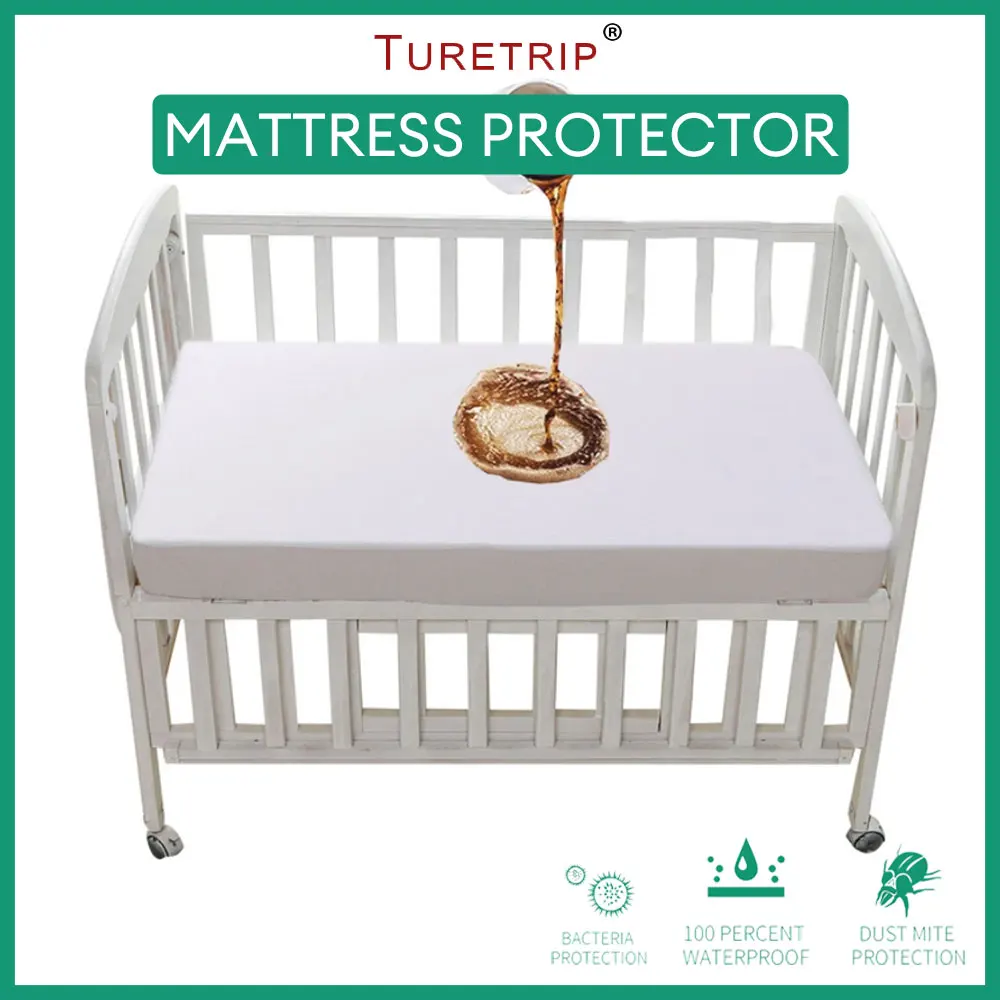 Protector de colchón impermeable para bebé, sábana ajustable, transpirable y silenciosa, funda de colchón para bebé