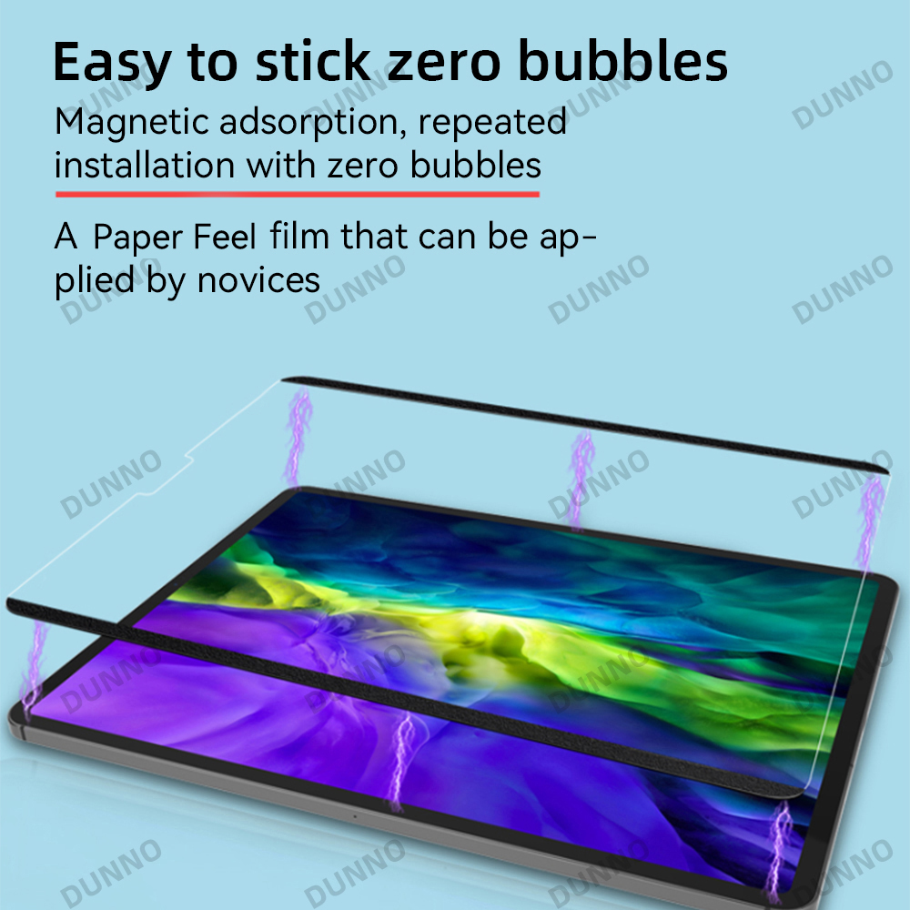 Paper Feel Screen Protector Film for iPad Air 11in 2024 Pro 11/12.9 Air 4 5 10/9/8/7th Generation Removable Magnetic Attraction