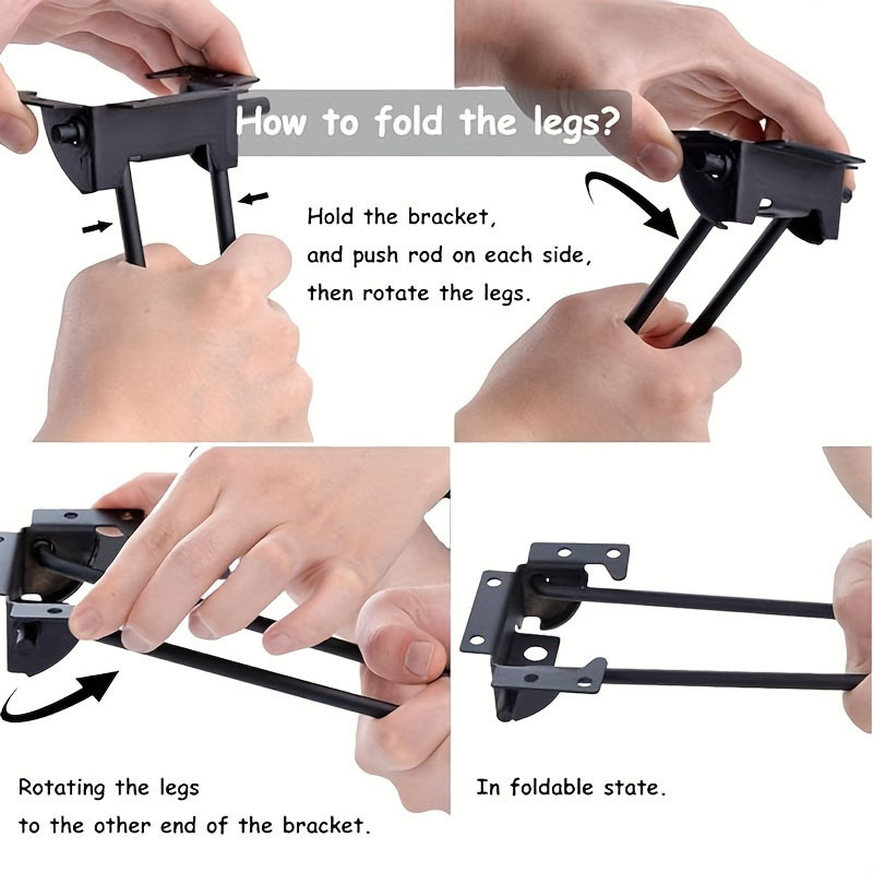 접이식 머리핀 다리 금속 접이식 테이블 다리, 커피 엔드 테이블 사이드 테이블 노트북 테이블 미니 책상용 DIY 가구 다리, 4 개