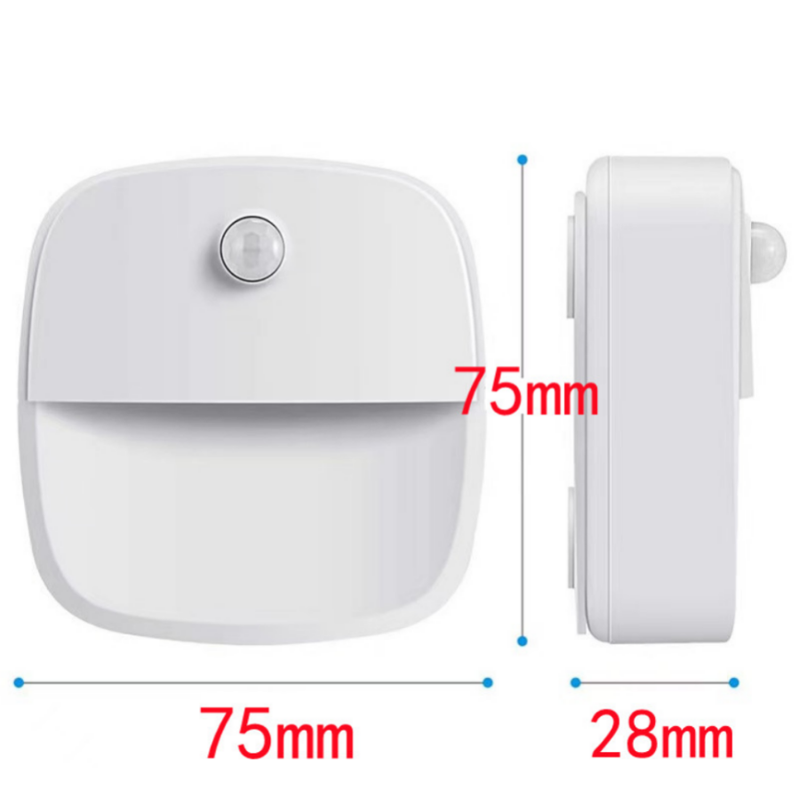 2Pcs LED Motion Sensor Night Light Batteries Powered Lamp Wireless Sensor Energy Saving Room Cabinet Light Body Induction Lamp