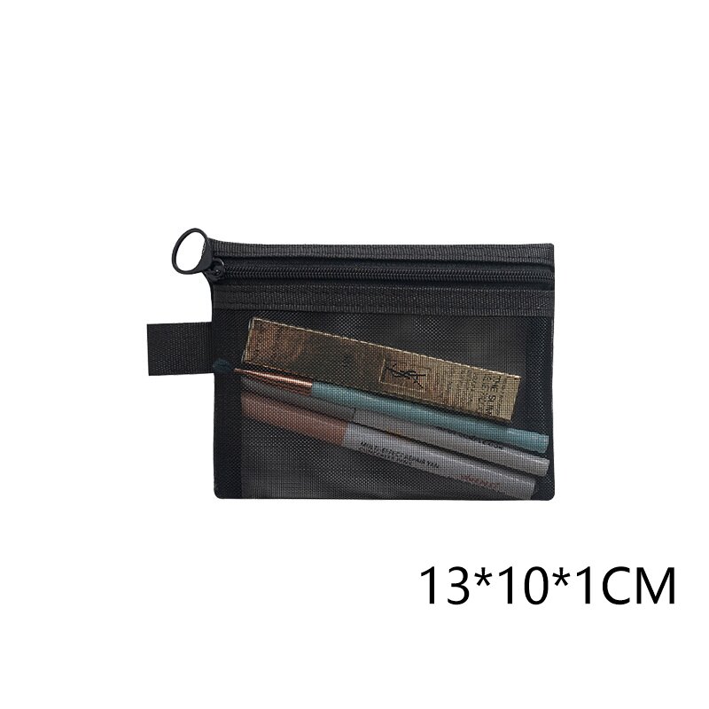 Borsa per cosmetici in rete da donna Borsa da viaggio per trucco Organizzatore Borsa per trucco femminile Custodia per bellezza da toilette piccola e grande portatile