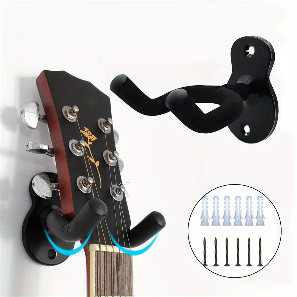 Soporte de pared de Metal en forma de U para guitarra acústica, Gancho de soporte de suspensión para guitarra eléctrica, Banjo de bajo, regalo para reproductor de guitarra, 1 unidad