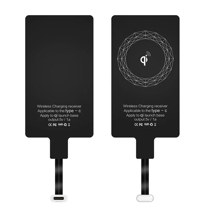 Приемник беспроводной зарядки Адаптер беспроводной зарядки Type C MicroUSB Lightning Поддержка беспроводной зарядки телефона Android