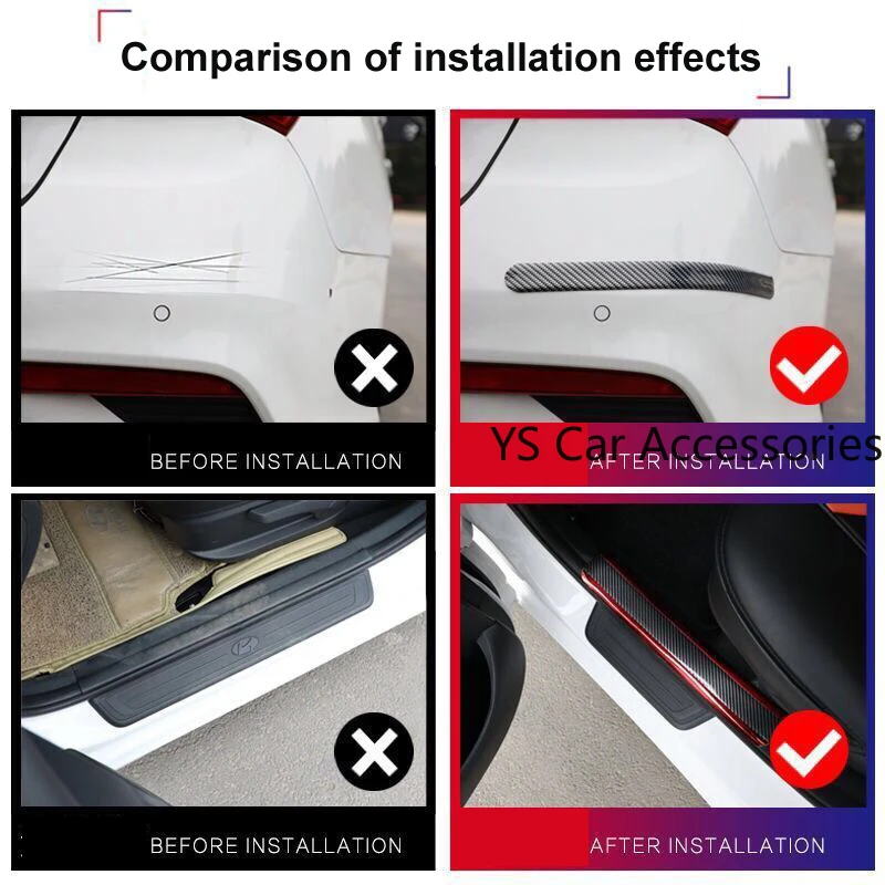 Xe Ô Tô Xe Hơi Gắn Cửa Miếng Dán Bảo Vệ Màn Đen Sợi Carbon Chống Trầy Xước Bảo Vệ Cửa Xe Ô Tô Edge Xà Thân Cây Bảo Vệ