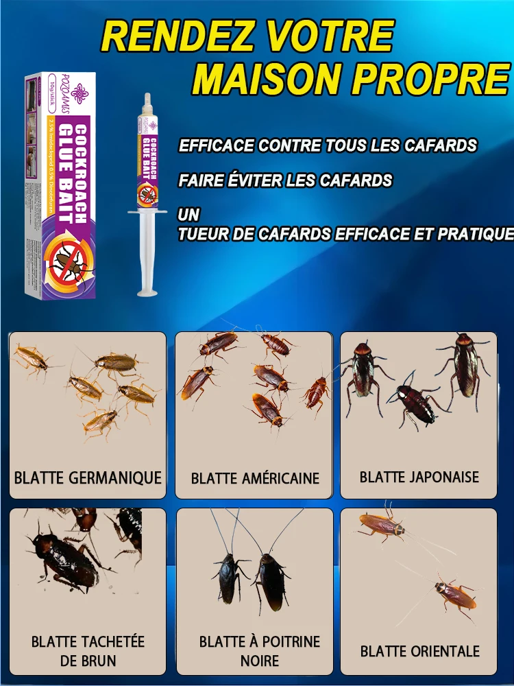 La formule unique tue les cafards en silence et commence le cauchemar des cafards.