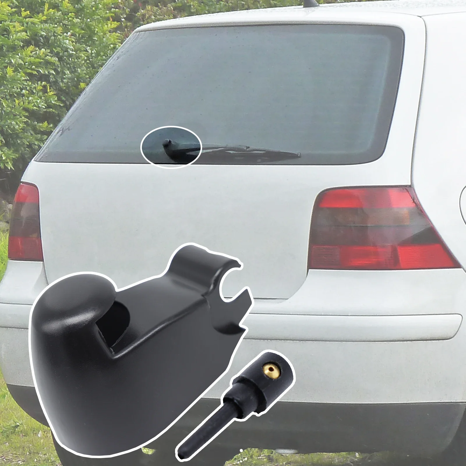 Phía Sau Kính Chắn Gió Khăn Lau Tay Đính Đá Bu Lông Bao Da Nắp Máy Giặt Phản Lực Vòi Phun Cho VW Golf 4 MK4 1J1 1997- 2000 2001 2002 2003 2004 2005 2006