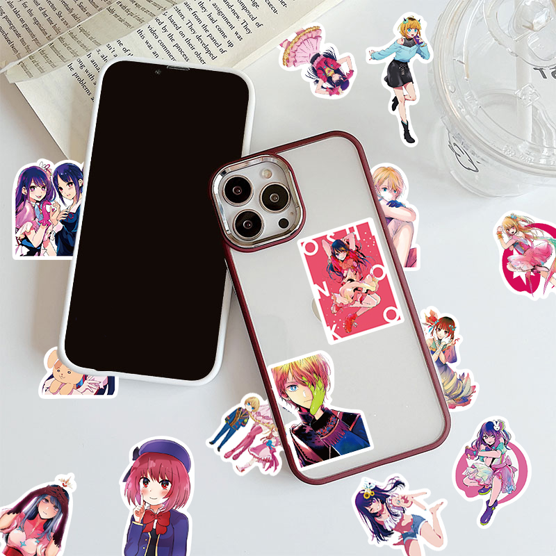 50 個 OSHI NO KO アニメ日本女の子ステッカーヴィンテージ DIY キッズノートブック荷物オートバイラップトップ冷蔵庫デカールおもちゃ