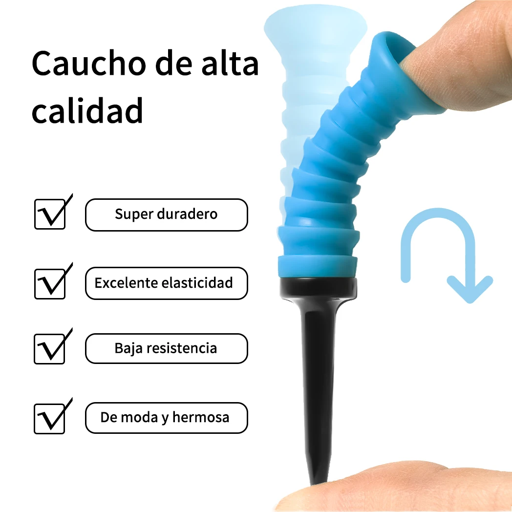Caiton-camisetas de Golf de goma Flexible, 5 piezas, 360 °, 3,2 pulgadas/81mm, duraderas, de baja fricción, Multicolor vibrante, ideales para golfistas diarios