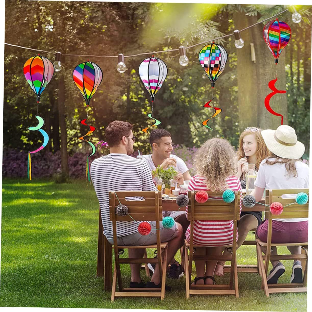 Balão de ar quente arco-íris lantejoulas arco-íris moinho de vento pingente vento para balão de ar quente