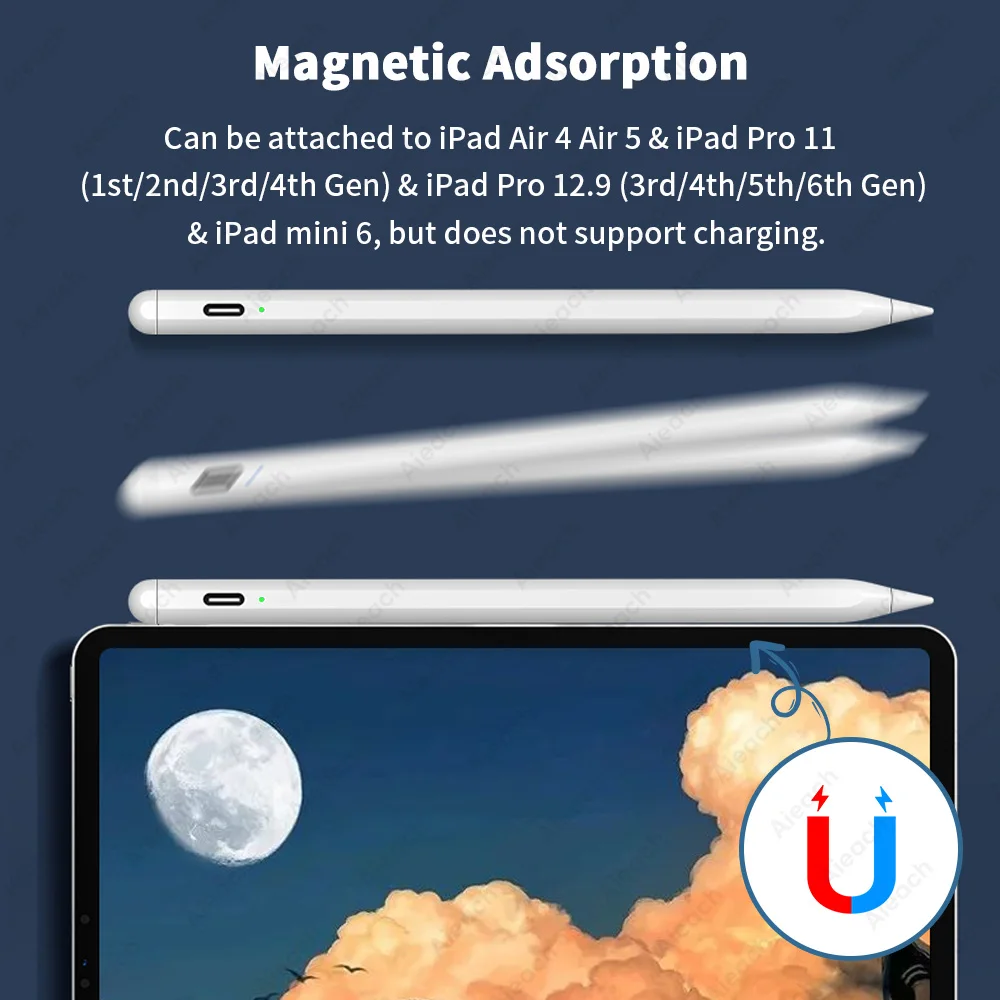 For Apple Pencils Bluetooth Stylus for iPad 2018-2025 Write Draw For Apple Pencil 2 iPad Pen with Tilt Sensing Palm Rejection