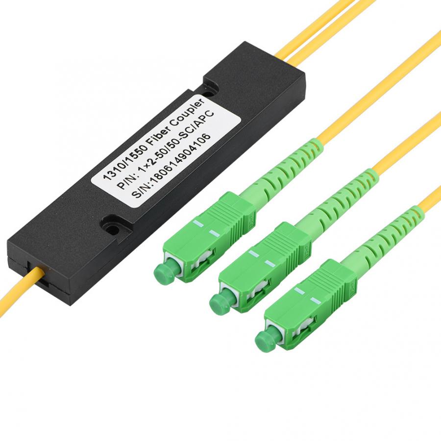 Разветвитель ПЛК SC A/UPC 1X2 Одномодовый оптоволоконный разветвитель ПЛК SC/UPC Разветвитель конического типа PCL Рукав для шнура компьютерного кабеля