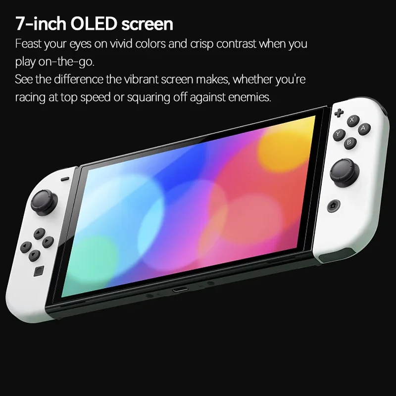 Console de jeu OLED Nintendo Switch, 64 Go, blanc, bleu, rouge, ensemble, écran tactile 7 ", 3 modes de jeu, no.icom