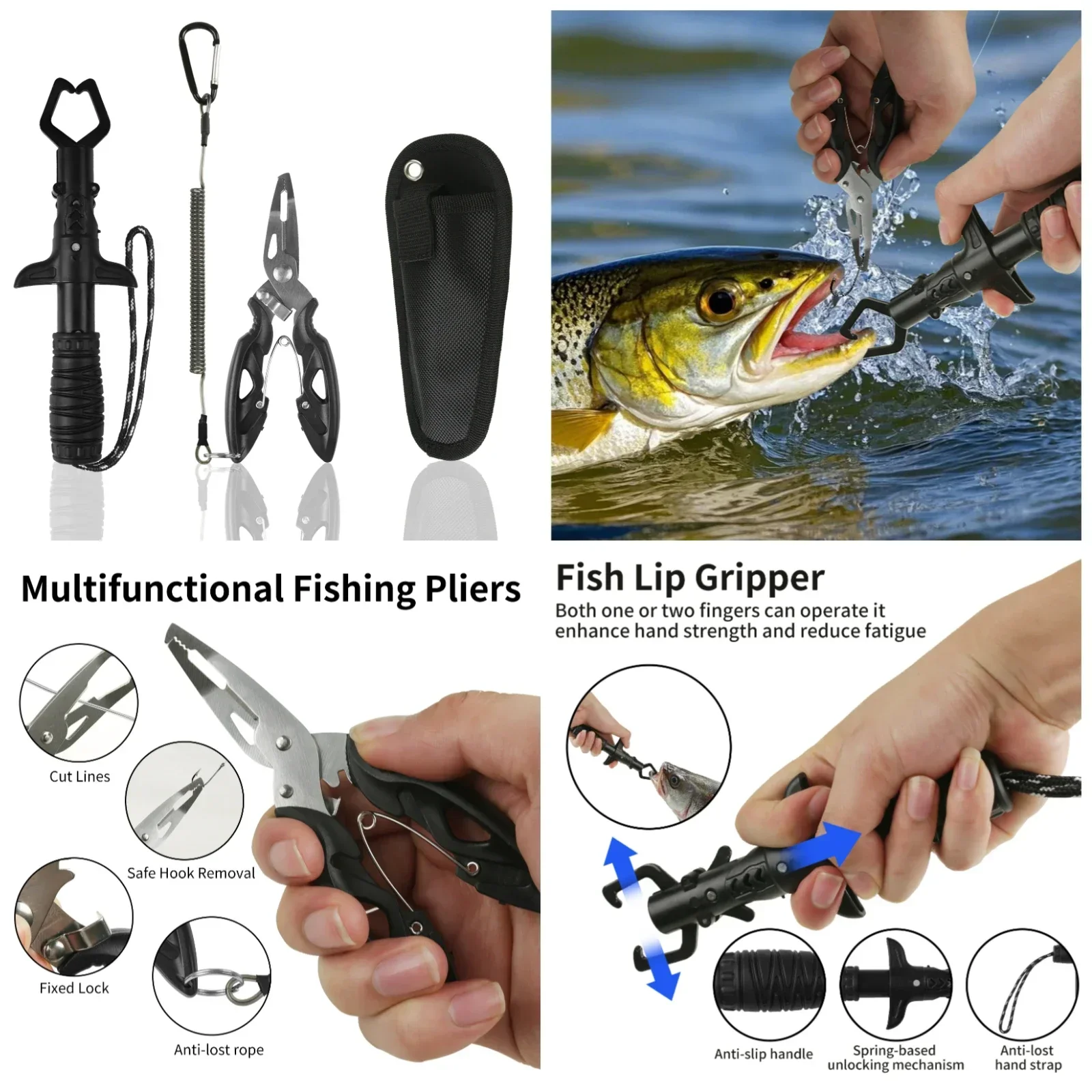 55cm-190cm telescopic fishing net, suitable for salmon, carp, catfish, trout floating net, easy to catch, foldable
