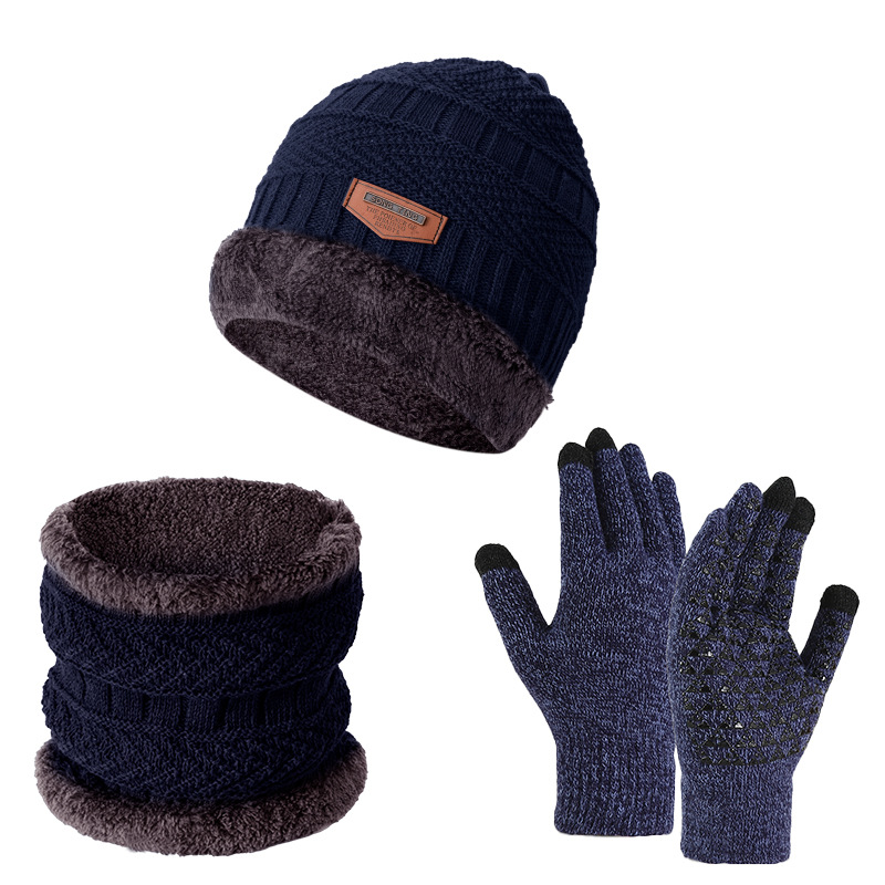 3 unids/set de gorros de punto de invierno para hombres y mujeres, conjunto de gorro de invierno, conjunto de gorro cómodo y cálido
