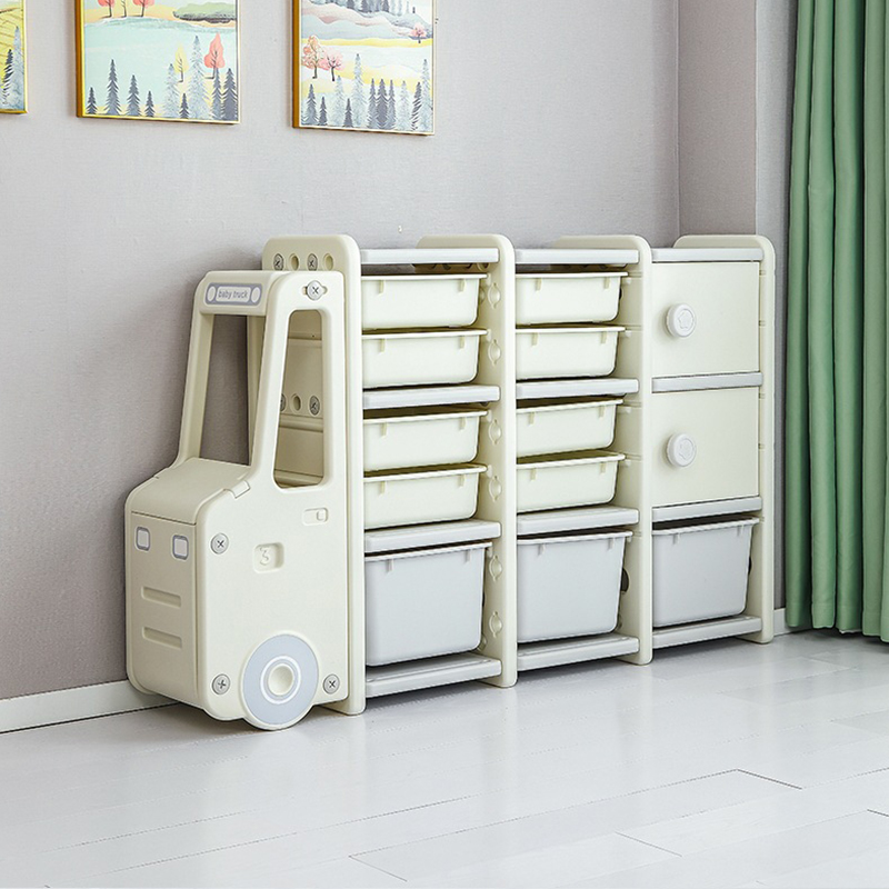 High quality solid children's toy shelf children's baby storage wardrobe cabinet car modeling locker shelf