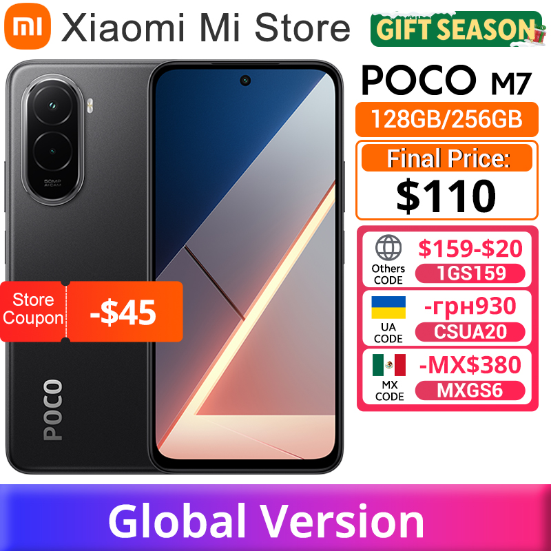 【Мировая премьера】POCO M7 Global Version Смартфон Snapdragon 685 Аккумулятор 7000 мАч Погружной 6,9-дюймовый дисплей FHD + NFC Зарядка 33 Вт