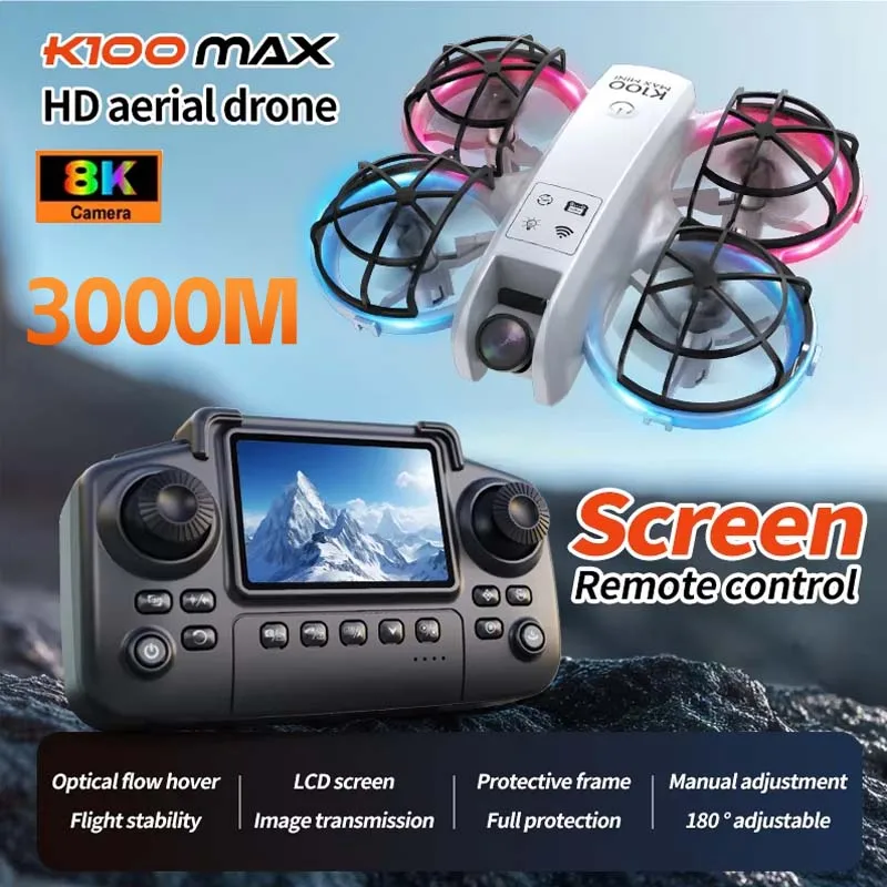 K100 MAX Mini RC Drone 8K Aérea Dupla HD Fotografia Fluxo Óptico Posicionamento Evitar Obstáculos UAV Controle Remoto Quadcopter