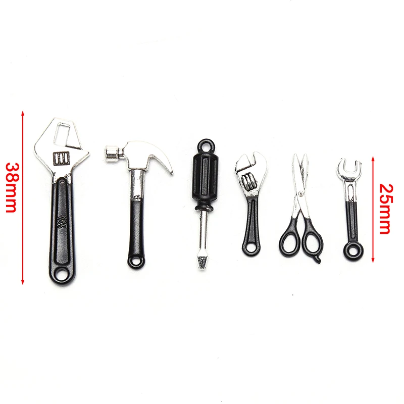 Bộ 6 Búp Bê Lắp Ghép Thu Nhỏ Bộ Dụng Cụ Sửa Chữa Phụ Kiện Thu Nhỏ Búa Cờ Lê Nhà Búp Bê Đồ Nội Thất Trang Trí