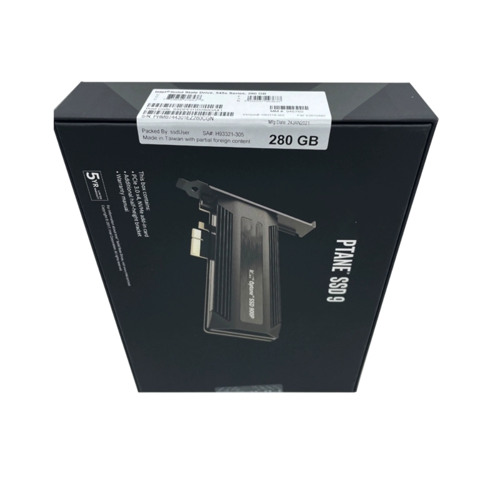 SSD Original 900P Serie 280G PCIE SSD AIC PCIe X4 3D XPoint SSDPED1D280GASX AIC/HHHL 10DWPD/5.11PBW para INTEL Optane 280GB