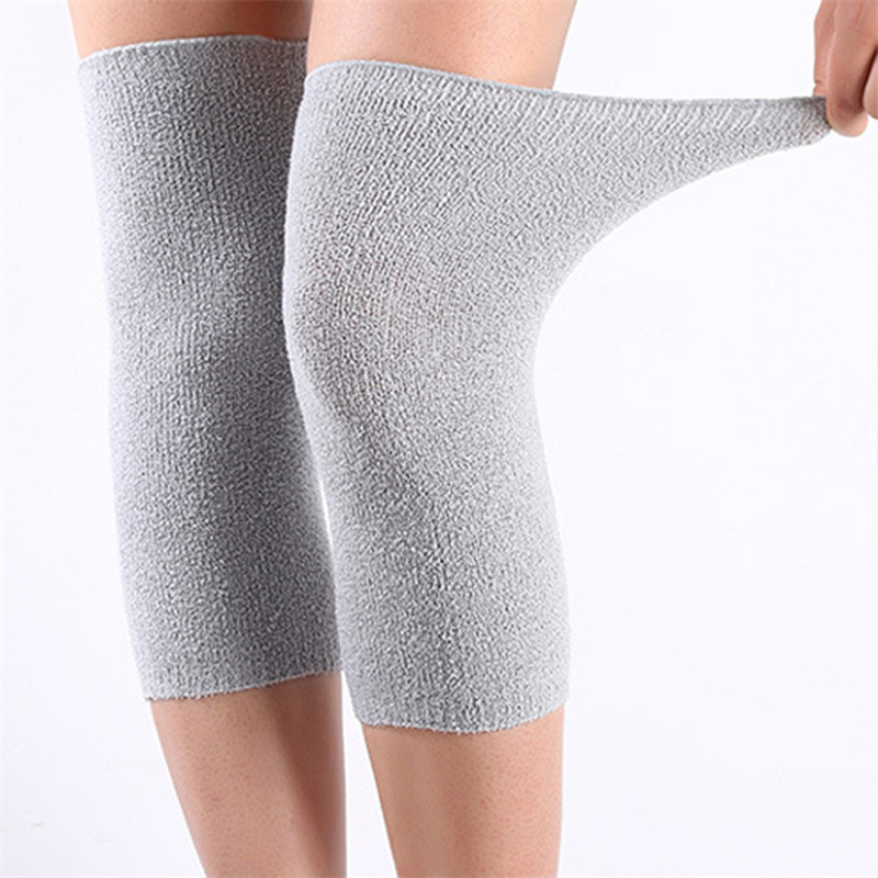 1 par inverno quente joelheiras carvão de bambu equipamentos de proteção mulheres velhos joelheira suporte inverno correndo protetor de joelho