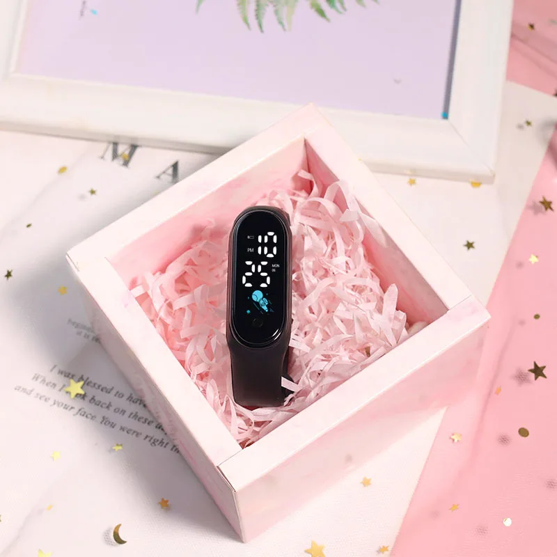 Relógio de pulseira de astronauta LED Touch relógio eletrônico para meninos e meninas