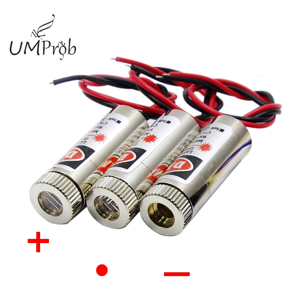 650nm 5mW punto rojo/línea/módulo láser cruzado cabeza lente de cristal enfoque enfocable cabeza de diodo láser ajustable clase Industrial