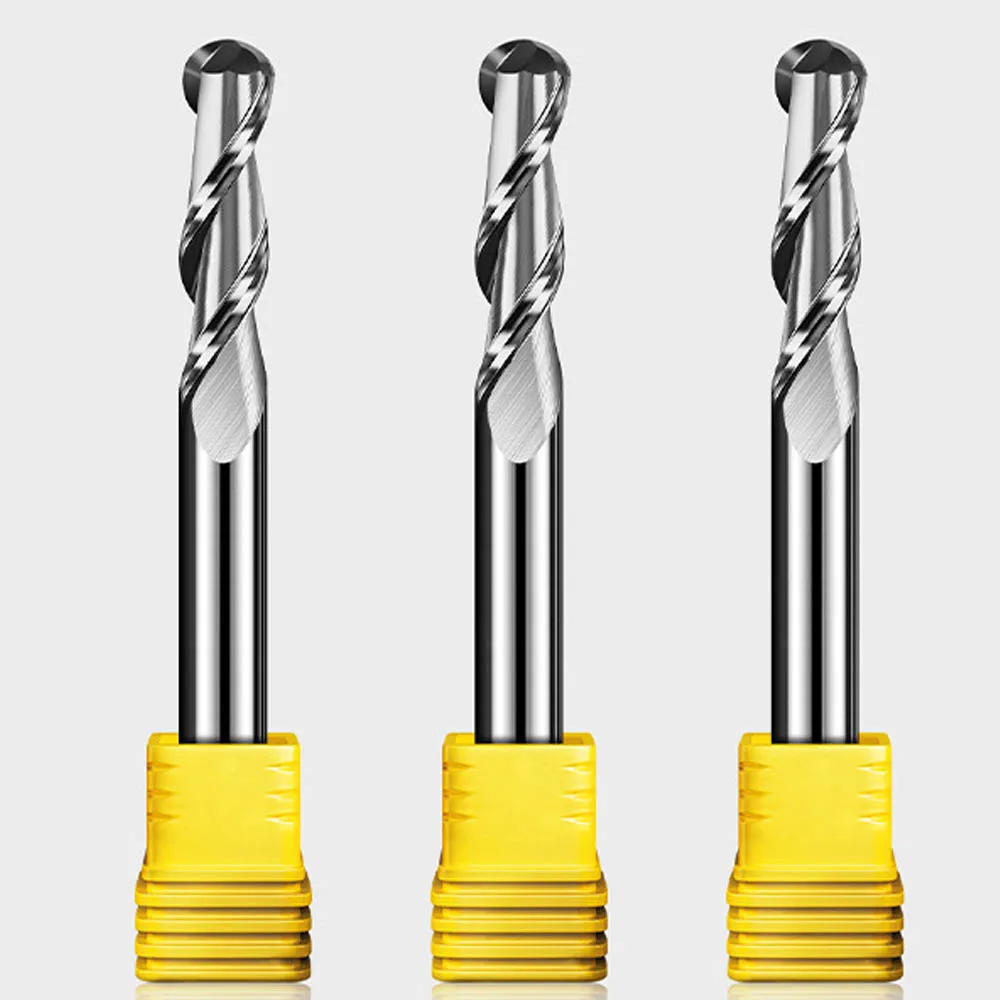 Fresa de punta de bola Vsharp, 3,175mm, 4mm, 6mm, 8mm de diámetro de vástago, 2 flautas, fresa CNC de carburo de tungsteno, herramienta CNC para madera MDF