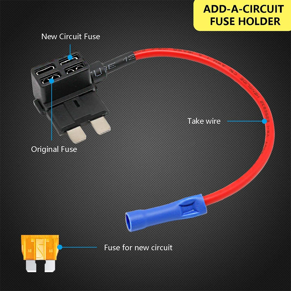 12 stks 3 type Zekeringhouder Add-A-Circuit TAP Adapter & Zekering Kit Micro Mini Kleine Medium ATM APM ATO ATC met 12 V 10A Blade Auto Zekering