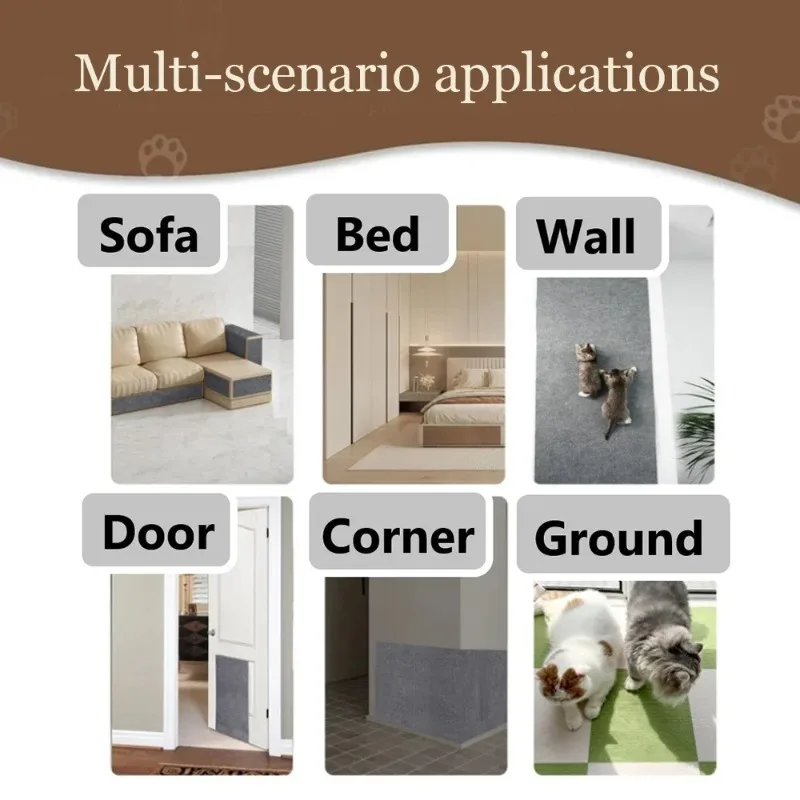Protector de arañazos para gatos con autoadhesivo, alfombrilla de corte de forma libre, protección contra arañazos para gatos, muebles de entrenamiento para mascotas, Protector de sofá