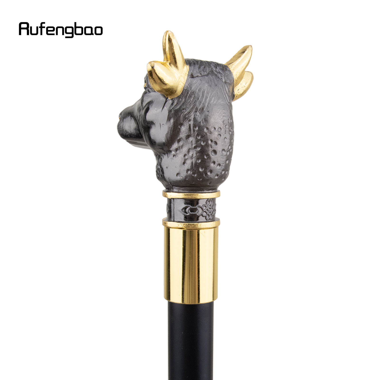 Preto dourado touro gado cavalheiro tourada bengala moda bengala cavalheiro crosier botão bengala 93cm