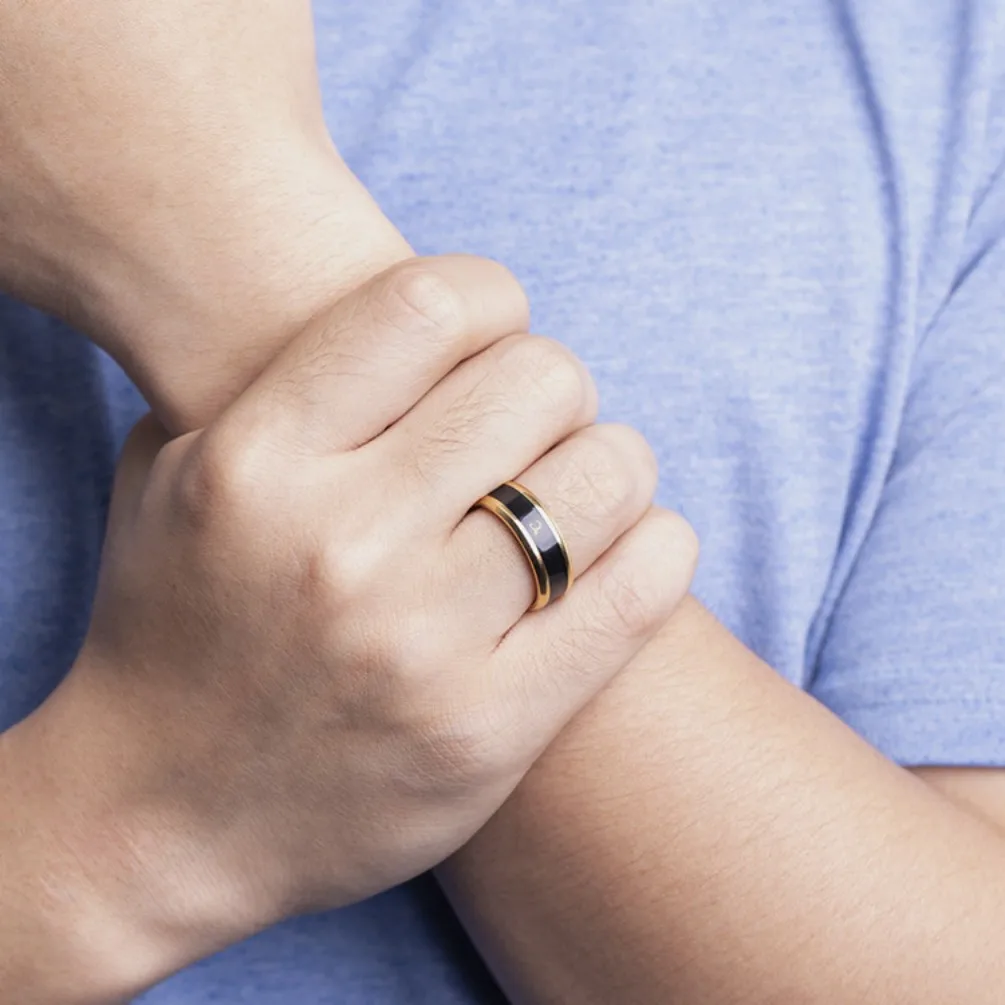 Anillo de banda de amor de acero inoxidable con cuerpo de Sensor inteligente con función de medición de temperatura anillos para parejas accesorios Anillo