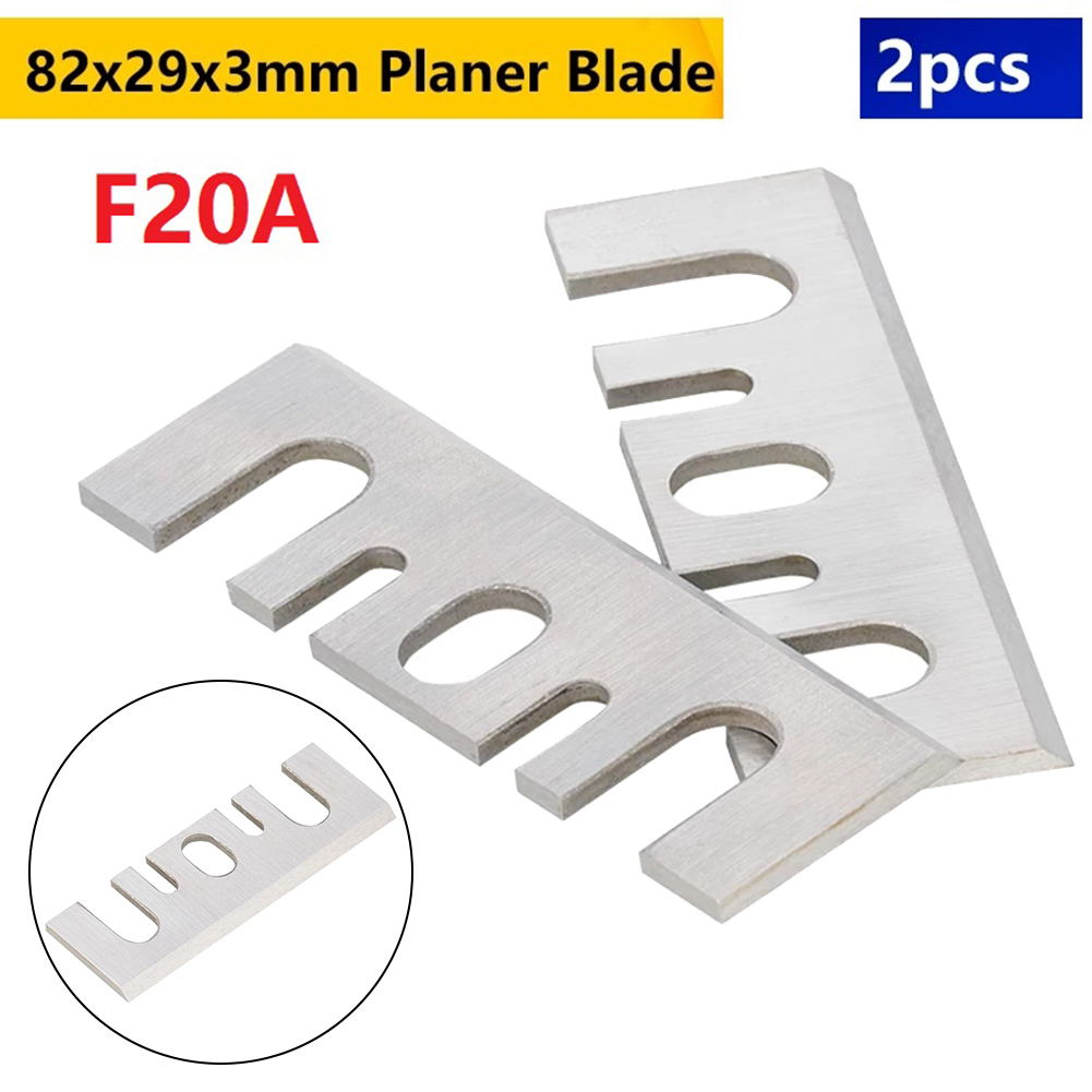 2 uds 82x29x3mm hoja cepilladora eléctrica cuchillos cortador HSS borde cepilladora de madera corte para Hitachi F20A pieza de repuesto herramienta eléctrica