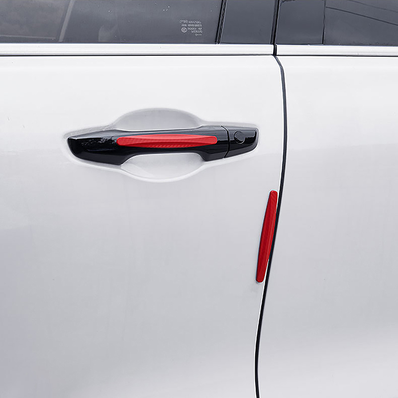 4 ピースユニバーサルフロントリアバンパーコーナープロテクターガード車の衝突防止保護装飾ストリップカーアクセサリー新