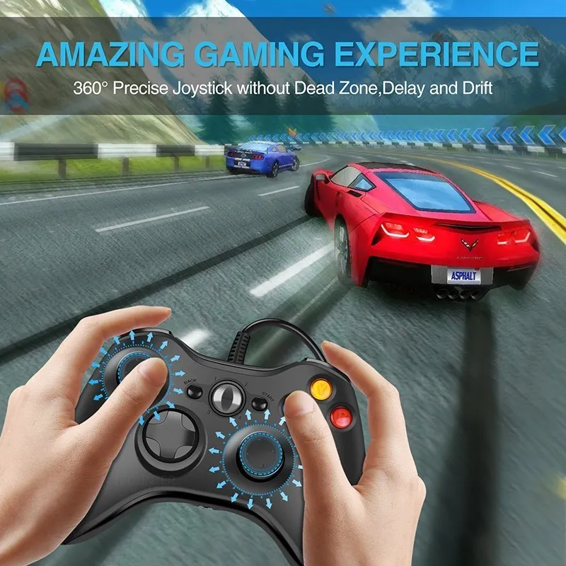 有線 USB ゲームコントローラ Xbox360 コンソールジョイパッド Win 7/8/10 PC ジョイスティック Controle Mando ゲームパッド Xbox 360 アクセサリー