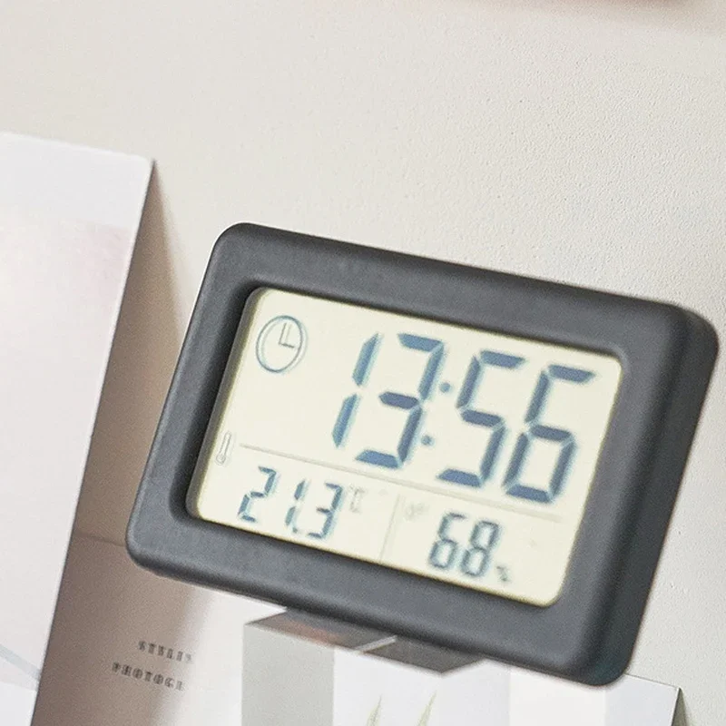 Mini orologio digitale Display di temperatura e umidità Orologio da tavolo portatile Orologio a LED Piccola sveglia sottile