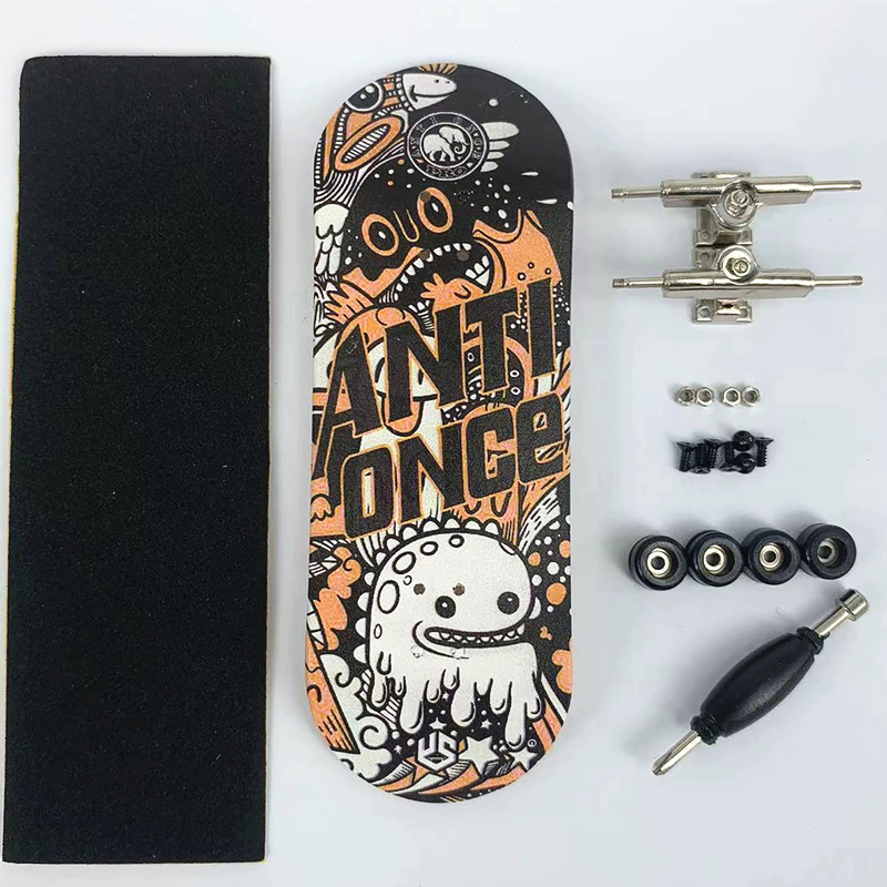Wholesale Customized 100*34mm Mini Complete Skateboard Fingerboard Finger Board Sets