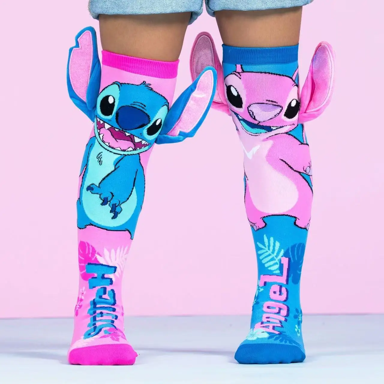 1 par de calcetines de dibujos animados de Disney Stitch para niños, calcetines famosos de Internet de Color moderno, calcetines de moda