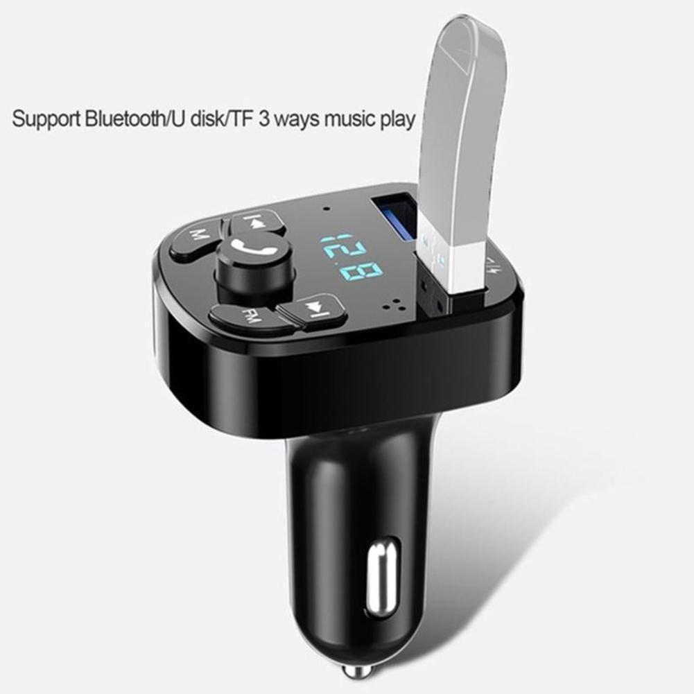 Lettore Mp3 per auto Caricatore rapido doppio USB Ricevitore Bluetooth Fm Compatibile con Bluetooth Trasmettitore Fm 5.0 Chiave USB Kit per auto