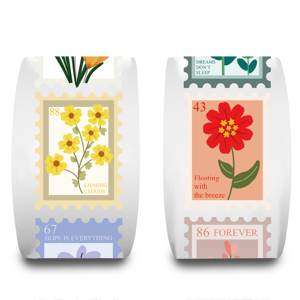 500PCS Bloem Stempels Roll Sticker Harajuku Cartoon Y2k Mode Plakboek Graffiti Cafe DIY Scrapbooking Telefoon Geschenken Decals