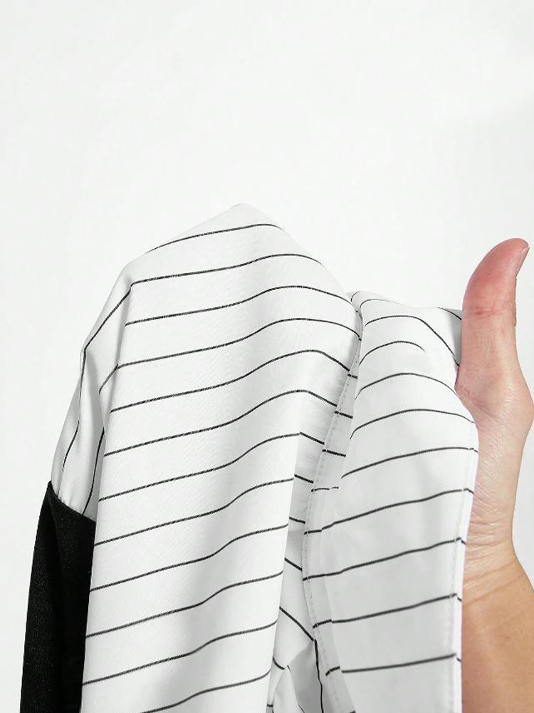 Modisches, gestreiftes, gespleißtes Revershemd für Damen, eleganter Modestil, Business-Casual-Bürokleidung