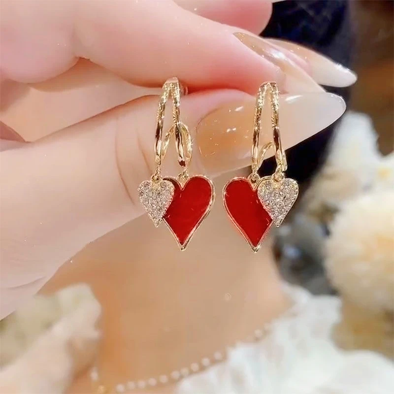 Leuke Zwarte Shell Liefde Dangle Oorbellen Voor Vrouwen Trendy Hartvorm Kwastje Oorbel Mode Veelzijdige Dagelijkse Werk Sieraden