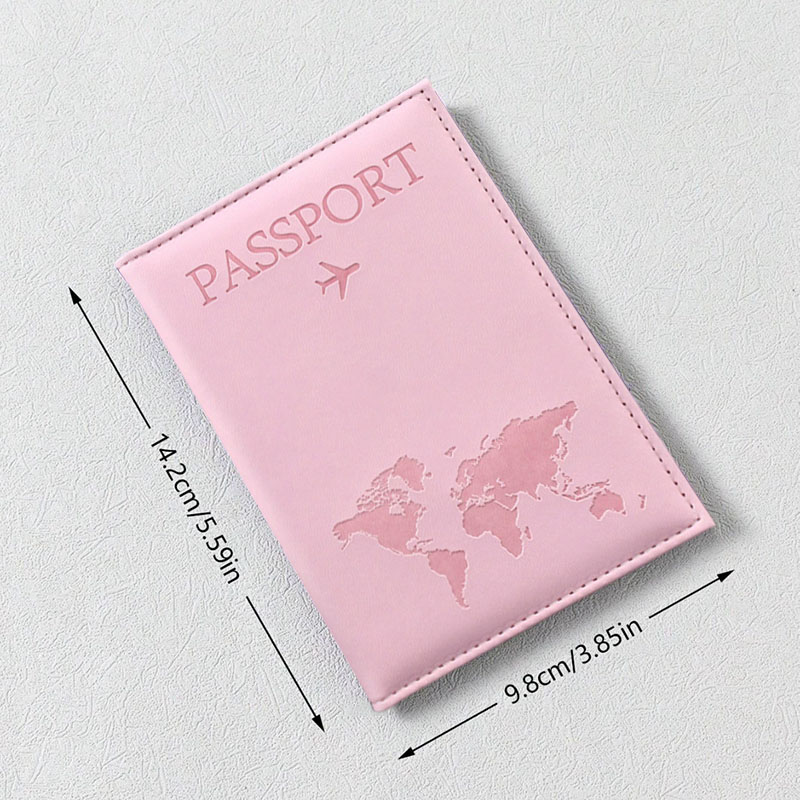 Capa de passaporte de couro PU para homens e mulheres organizador-porta-cartão protetor capas de documentos de identificação mapa mundi capa de passaporte de viagem